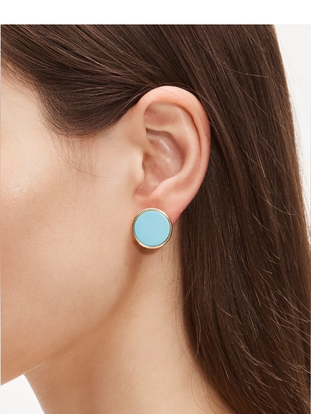 NWT J. Crew Gold-Trim Turquoise Stud Earrings